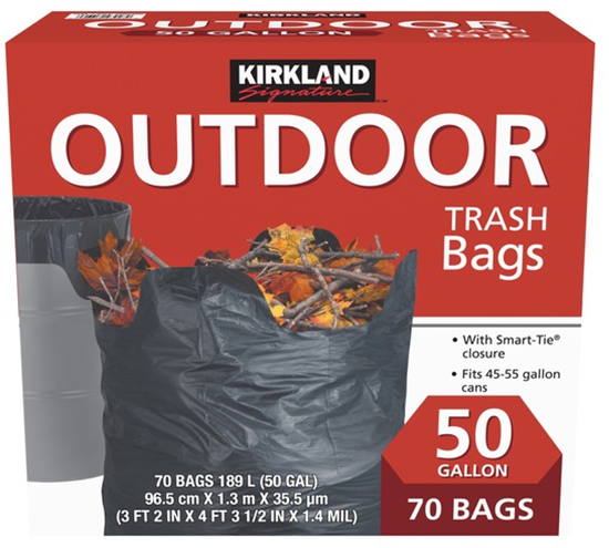 Trash Bags Outdoor 50gal 70ct nq